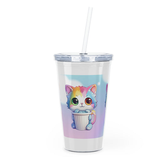🌈 Rainbow Cat & Ice Cream Tumbler 🌈
